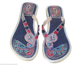 Women Slippers Indian Handmade Traditional Leather Flip-Flops US 5 - £34.65 GBP