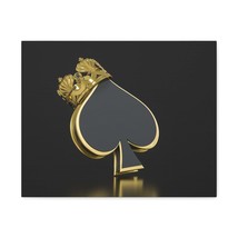 3D Gold Crown Spades Playing Card Canvas Wall Art for Home Decor Ready-to-Hang - £66.77 GBP+