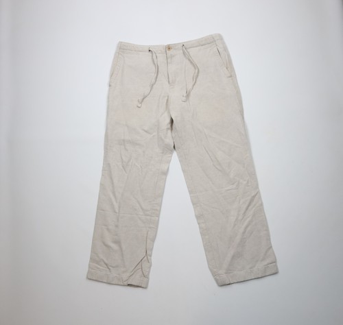 Vintage 90s Streetwear Mens Size 32x30 Linen Blend Wide Leg Harem Pants ... - £44.52 GBP