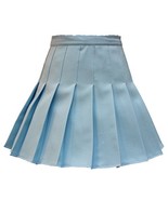Women&#39;s High Waist Solid Pleated Mini Tennis Skirt (M , Light blue) - $26.72