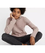 Madewell Women&#39;s Sweater Pink Size Small S Turtleneck Mock Ribbed FREE S... - $459.27 MXN