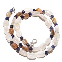 Choco Moon Stone Natural Gemstone Beads Jewelry Necklace 17&quot; 110 Ct. KB-185 - £8.56 GBP
