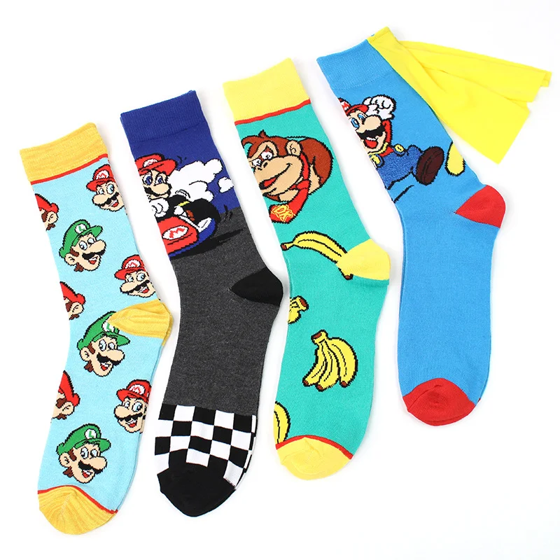 Cartoon Super Mario Bros Socks Game Odyssey Yoshi Princess Peach Tube Women - £8.09 GBP