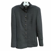 Eric Gaskins Evening Jacket Blazer Womens M Black Silver Metallic Thick Wool - £73.36 GBP