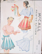 Vintage Pattern 1312 Aprons from the 1940s to make - $18.99