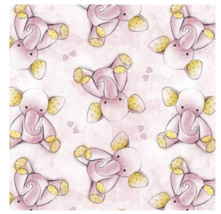 David Textiles Sleepy Time Pink Elephants Fleece Fabric Fat Quarter, 100% Cotton - £3.70 GBP