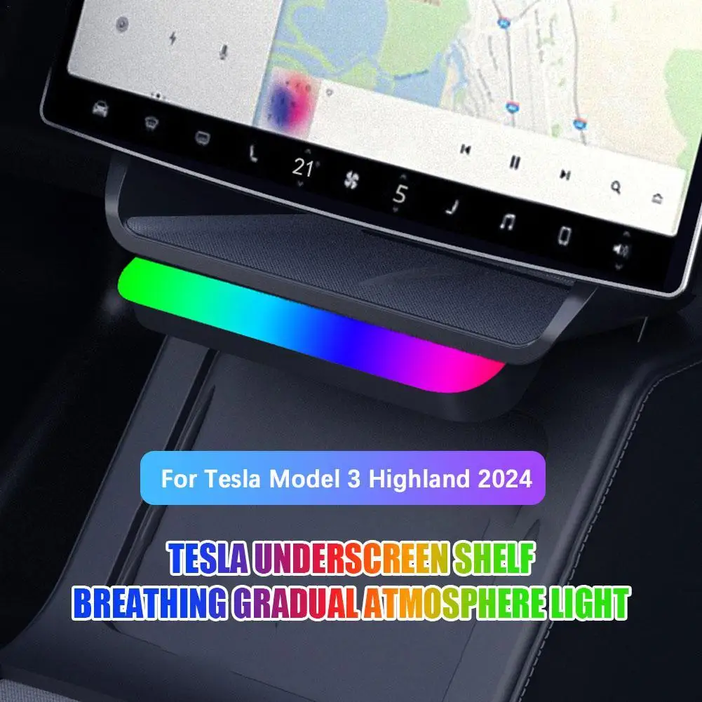 Ambient Light Storage Box for Tesla Model 3/Y 2021-23 Model 3 Highland 2024 - £51.71 GBP+