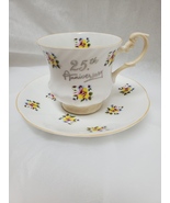 Vintage Queen&#39;s, Rosina China co. England, 25th anniversary, teacup and ... - £19.64 GBP