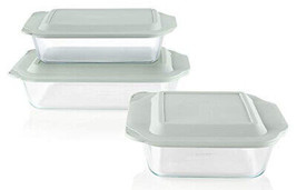 Deep 3-Pack Glass Baking Dish Set (9&quot;x13&quot;, 7&quot;x11&quot;, 8&quot;x8&quot;) With BPA-Free ... - £138.17 GBP