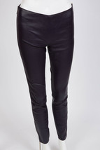 Jitrois Purple Stretch Leather Side Zipper Leggings Pants sz 36 US 4 - 6... - £259.02 GBP