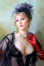 Art Wall art Elegant lady Oil Painting Giclee Art HD Printed on canvas - £7.32 GBP+