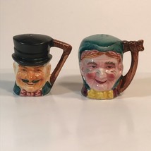 Vintage Distinguished Couple Husband Wife Toby Style Salt &amp; Pepper Shaker 2.5&quot; T - £7.47 GBP