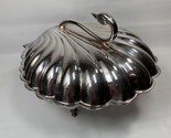Leonard Silverplate Clam Shell w Swan Handle Design Silver Plated Hinged... - £127.03 GBP