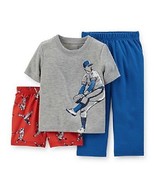 Carter&#39;s Infant  Boys 3 Pc Pajama Set Sz 12M or 18M Baseball NWT - £13.38 GBP