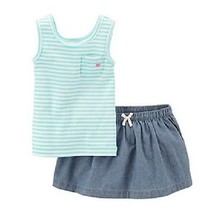  Carter&#39;s Infant Girls 2 Piece skirt skort Outfit Size  NB or 3M  NWT - £14.41 GBP