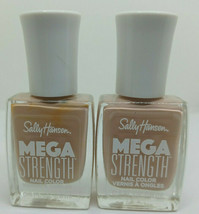 2 Sally Hansen Mega Strength Nail Color #014 TAKE THE REIGNS - soft nude beige - £10.22 GBP