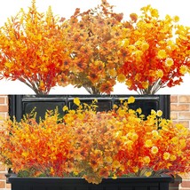 12 Pcs. Of Fall Artificial Flowers Uv Resistant Plants From Aitisor For Home - £28.78 GBP