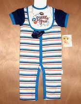 Vitamins baby Infant Boy 3 Piece Set Coverall Bib Socks Sizes 3M or 6M NWT - $13.99