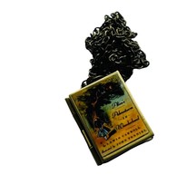 Unique Alice&#39;s Adventures In Wonderland Book Locket Necklace Vintage Photo Alice - £9.82 GBP