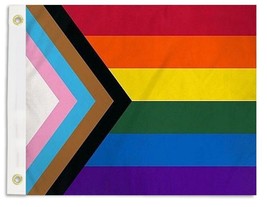 Rainbow Progress Pride Flag 12X18 Inch 12&quot; x 18&quot; Grommet Boat Flag LGBTQIA+ - $6.24