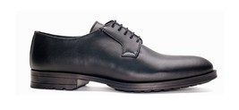Men vegan blucher elegant shoe in black microfiber lace-up flat flexible... - $2,894.30 MXN