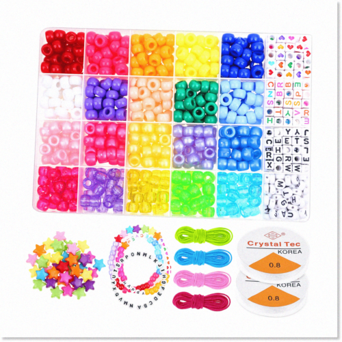 1000 Pcs Gl Pony Seed Beads Kit - Create Beautiful Bracelets with 20 Col... - $46.52