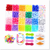 1000 Pcs Gl Pony Seed Beads Kit - Create Beautiful Bracelets with 20 Col... - £36.55 GBP