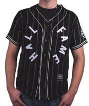 Hall Of Fame Black House Wool Blend Knit Button Up Baseball Jersey Shirt - £58.59 GBP