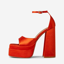 New Summer Fashion Women Sandals Chunky High Heels Platform Black Green Red Dres - £92.70 GBP