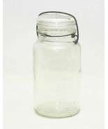 Vintage Perfect Seal Quart Glass Embossed Wide Mouth Round Fruit Canning... - £9.48 GBP