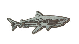 33 Inch Distressed Wood Shark Wall Hook Rack Metal Accents Ocean Art Sculpture - £36.50 GBP