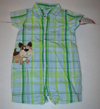 Just One You Carters Infant Boys One Piece Outfit Dog &amp; Plaid 18M Or  24... - £10.99 GBP