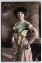 Theatre Actress Carmen Herito Glamor Girl RPPC Colored Real Photo Postcard A38 - £15.90 GBP