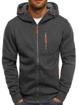 Men&#39;s Full Size Zip Up Long Sleeve Hoodie Plus Size - $32.49