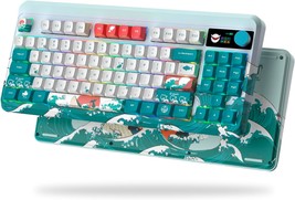 Womier Retro 75% Gaming Keyboard With Oled Display&amp;Knob, M87 Pro, Coral Sea - £83.04 GBP