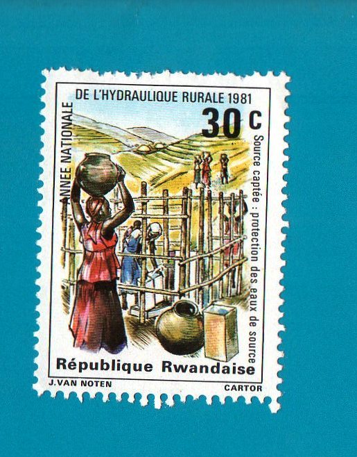 Rwanda (mint no gum postage stamp) Village Life 1981 - $0.25