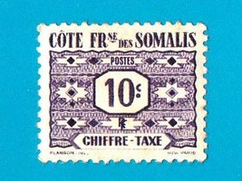 1947 Numeral Stamps 10 C Somalia Coast (mint postage stamp) - $1.99