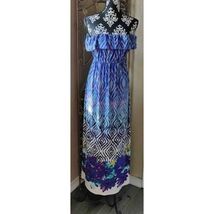 Heart Soul Womens Small Strapless Multicolored Blue/Yellow/Pink/White Maxi - $14.85