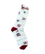 Janie and Jack Girls 6-8 Floral Crew Socks White &amp; Maroon 2017 Fall Socks - $272.57 MXN
