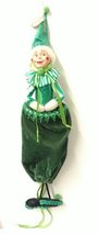 Topsy Turvy Elf Candy Bag Ornament 13 inches (Green) - £23.89 GBP