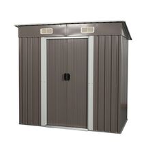 Outdoor Metal Storage Shed 6x4 Grey | Sliding Doors, Robust - $276.99