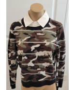 VERONICA BEARD  Alpha Camouflage Sweater with Removable Collar - Size Large - £95.08 GBP
