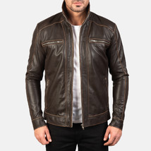 LE Hudson Brown Leather Biker Jacket - $139.00+