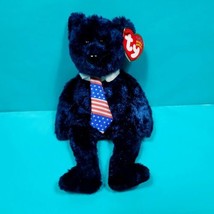 TY Beanie Baby POPS the Bear USA Flag Tie Plush Stuffed Animal Fathers Day  - £14.00 GBP