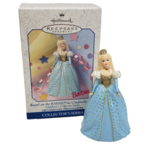 VINTAGE 1999 HALLMARK MATTEL CINDERELLA BARBIE DOLL KEEPSAKE CHRISTMAS O... - $5.70