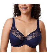DELIMIRA Plus Size Full Coverage Underwire Minimizer Bra 38J Blueberry NWT - €21,55 EUR
