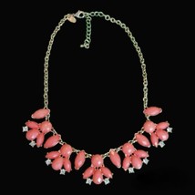 Charming Charlie Rhinestone Lucite Gold Tone Statement Necklace Choker - £12.00 GBP