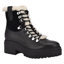 Marc Fisher LTD Women Block Heel Combat Boots Nalina Size US 6M Black Leather - £99.71 GBP