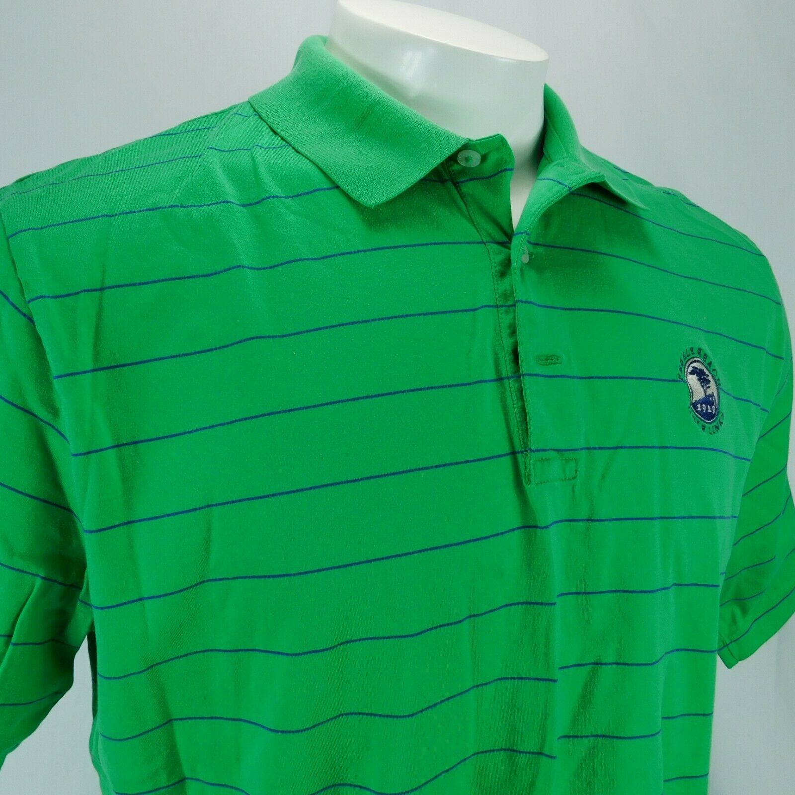 Ralph Lauren Polo Golf Men Green Striped Golf Shirt Sz L Pebble Beach  - $29.99