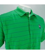 Ralph Lauren Polo Golf Men Green Striped Golf Shirt Sz L Pebble Beach  - £23.59 GBP